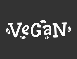 Vegan vector hand drawn lettering