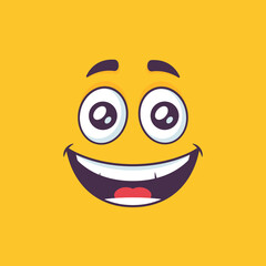 Happy smiling face vector cartoon  illustration