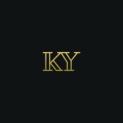 Creative modern elegant trendy unique artistic KY YK K Y initial based letter icon logo.
