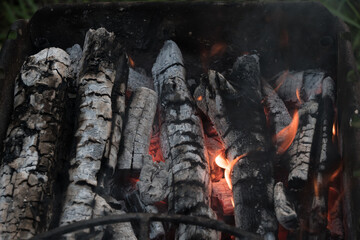 Charcoal Stove burning grill