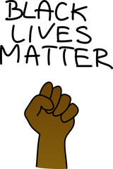 Black hand symbol of fight