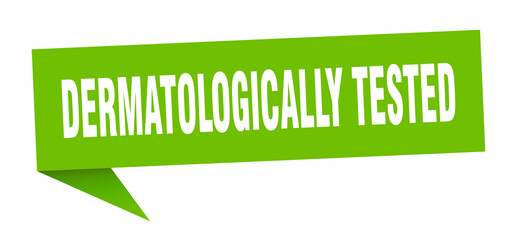 dermatologically tested banner. dermatologically tested speech bubble. dermatologically tested sign