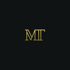 Creative modern elegant trendy unique artistic MT TM M T initial based letter icon logo.