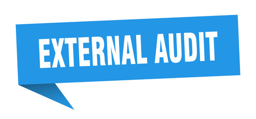 external audit banner. external audit speech bubble. external audit sign
