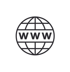 Internet icon. Web sign. Vector Internet symbol. Globe Icon. World symbol. Icon world. Globe symbol. Planet Earth. Earth sign. Global network.