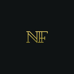 Creative modern elegant trendy unique artistic NF FN N F initial based letter icon logo.