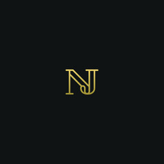 Creative modern elegant trendy unique artistic NJ JN N J initial based letter icon logo.
