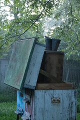 houses of bees - hive. beekeeping. apiculture concept. High quality photo