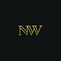 Creative modern elegant trendy unique artistic NW WN N W initial based letter icon logo.