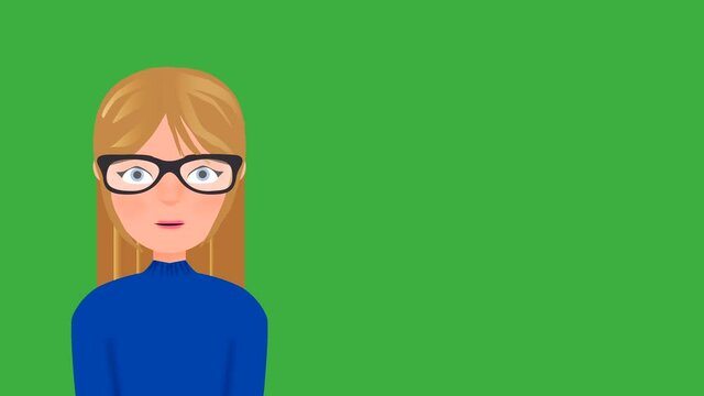 Chica rubia animaci&oacute;n hablando