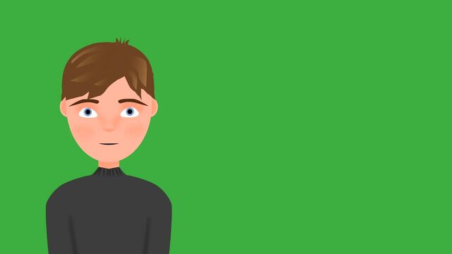 Chico joven animado hablando