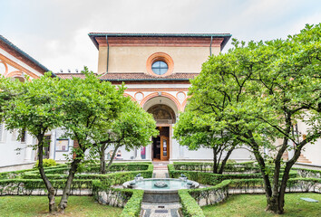 Courtyard of the Santa Maria delle Grazie in Milan, Italy, a UNESCO World Heritage Site.