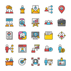 
Flat Icons Set of Human Resource
