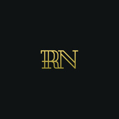 Creative modern elegant trendy unique artistic RN NR N R initial based letter icon logo.