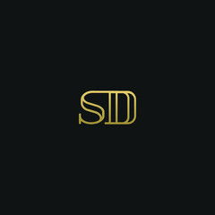 Creative modern elegant trendy unique artistic SD DS D S initial based letter icon logo.