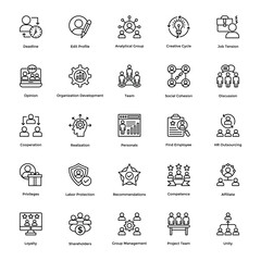 Project Management Line Icons