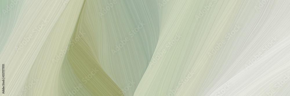 Poster very dynamic curved speed lines background or backdrop with silver, dark khaki and dark sea green co