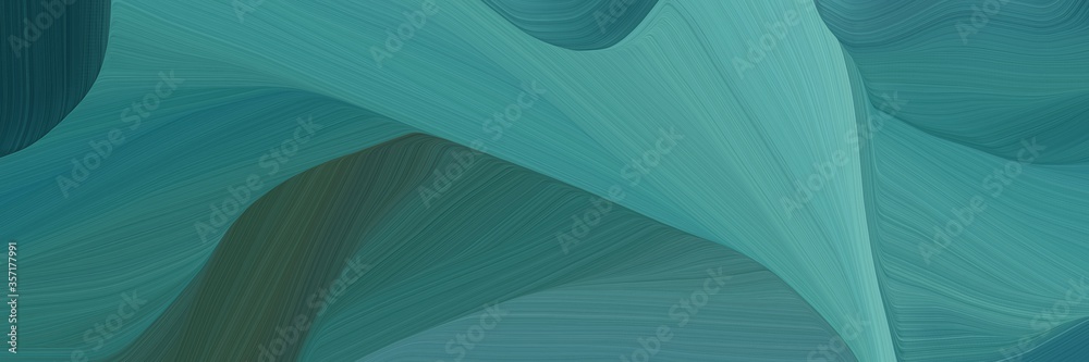 Aufkleber very dynamic curved speed lines background or backdrop with teal blue, cadet blue and dark slate gra