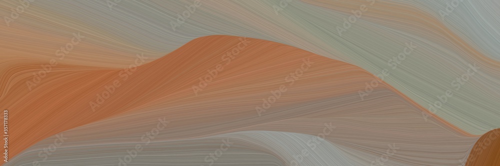Poster artistic curved speed lines background or backdrop with gray gray, sienna and dark gray colors. can be used as banner background