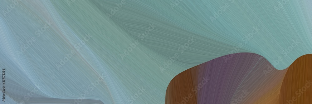 Poster chaotic curved speed lines background or backdrop with light slate gray, saddle brown and old mauve colors. can be used as header background