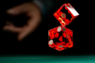 Man gambling at the craps table