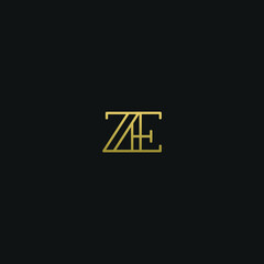 Creative modern elegant trendy unique artistic ZE EZ Z E initial based letter icon logo.