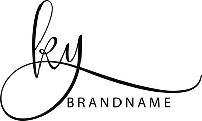 KY  Letter Initial Logo Design, Vector Template