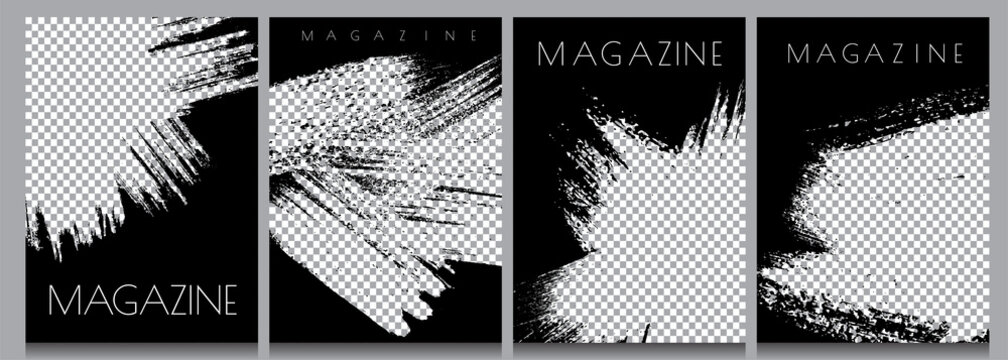 Vector illustration. Brush stroke. Grunge overlay. Design for poster, magazine, cover. A4 size