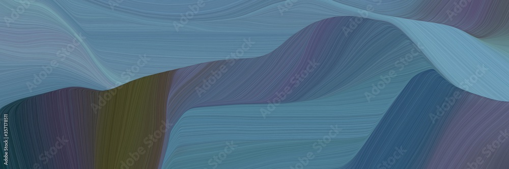 Poster abstract curved speed lines background or backdrop with teal blue, dark slate gray and cadet blue colors. can be used as graphic background element