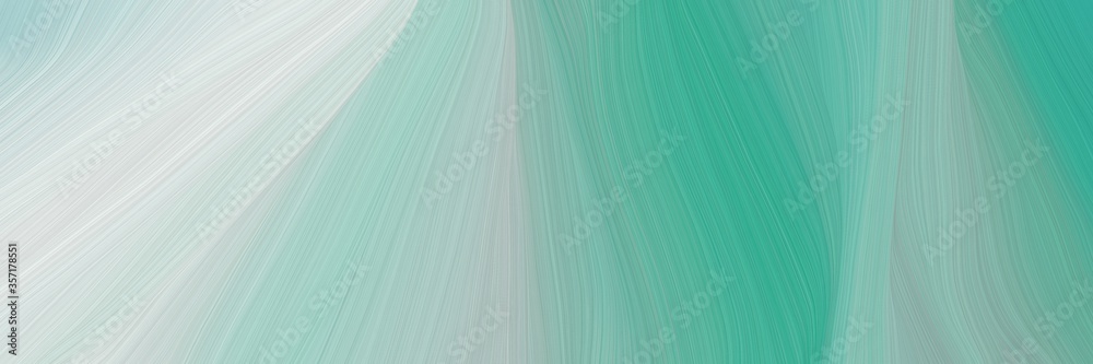Poster abstract curved speed lines background or backdrop with dark sea green, ash gray and blue chill colo