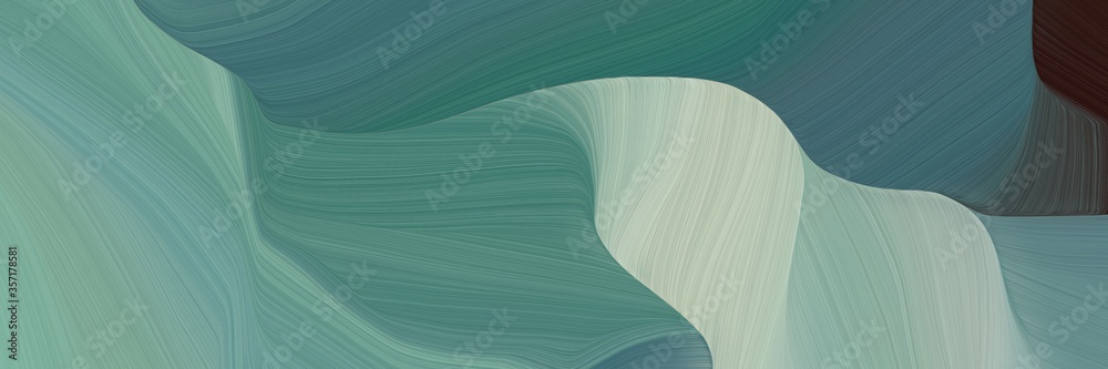 Poster creative curved speed lines background or backdrop with blue chill, ash gray and dark sea green colo
