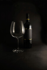 Wine bottle  at a dark background