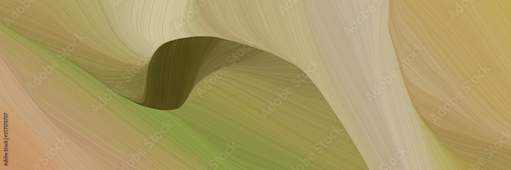 Poster artistic curved speed lines background or backdrop with dark khaki, dark olive green and tan colors.