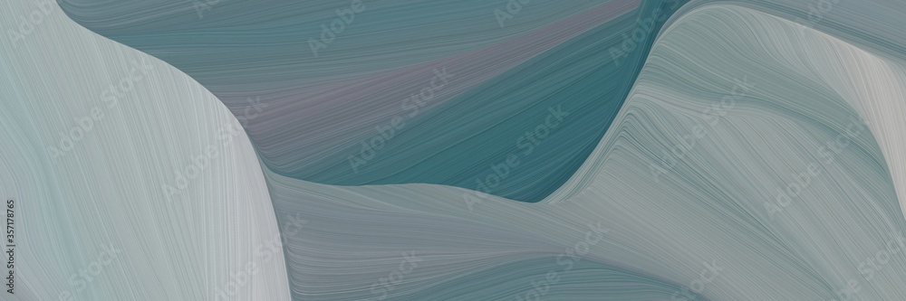 Poster artistic curved speed lines background or backdrop with light slate gray, teal blue and ash gray col