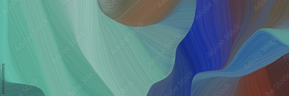 Poster creative curved speed lines background or backdrop with cadet blue, dark slate blue and dim gray col