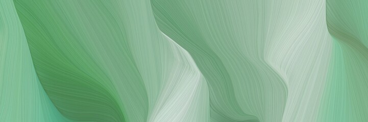 chaotic curved speed lines background or backdrop with dark sea green, silver and sea green colors. can be used as header or banner