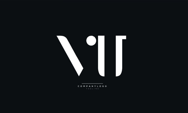 VU Letter Logo Alphabet Design Icon Vector Symbol