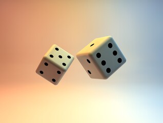 Dice 3D render Ludo gaming dice monopoly dice casino dice 