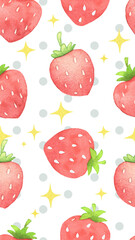 Hand drawn watercolor strawberry for wallpaper