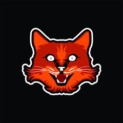 Fototapeta na wymiar vector illustration of a head cat. Cat mascot logo template for your company. cat head logo