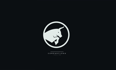 An abstract bull logo design template
