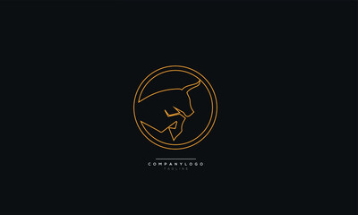 An abstract bull logo design template