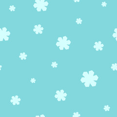 Seamless pattern of stylized snowflakes on a blue background vector illustration