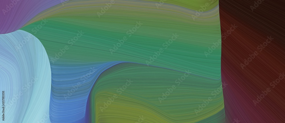 Poster chaotic curved speed lines background or backdrop with dim gray, sea green and sky blue colors. can 