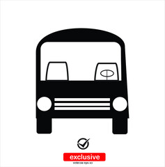 Bus icon.Flat design style vector illustration for graphic and web design.