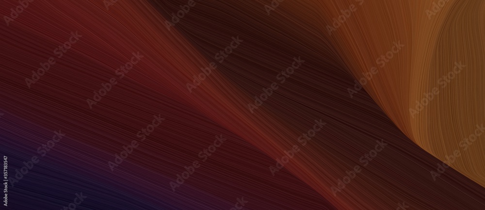 Aufkleber beautiful dynamic curved speed lines background or backdrop with very dark pink, saddle brown and ch