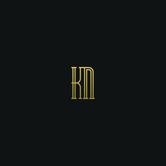 Creative modern elegant trendy unique artistic KN NK K N initial based letter icon logo.