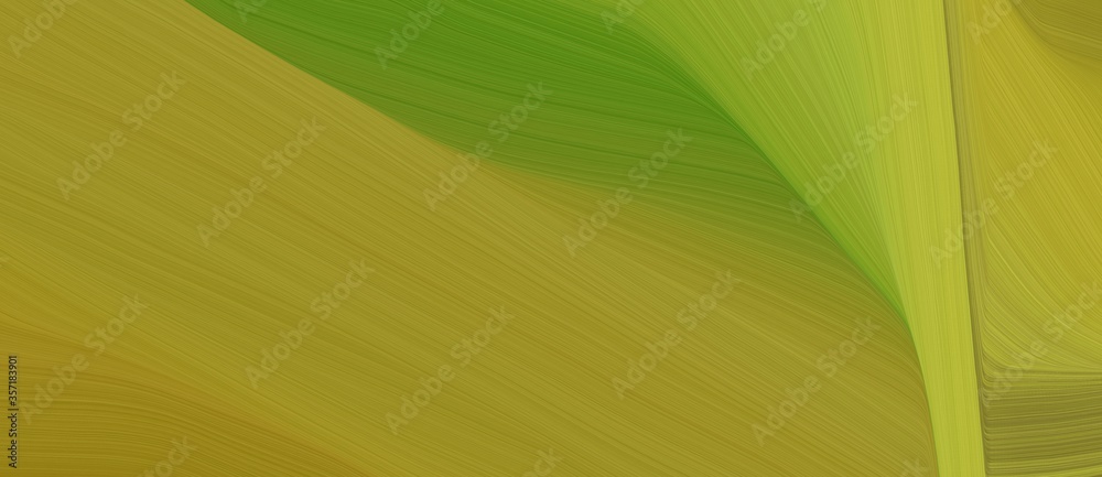 Poster beautiful dynamic curved speed lines background or backdrop with dark golden rod, dark green and yel