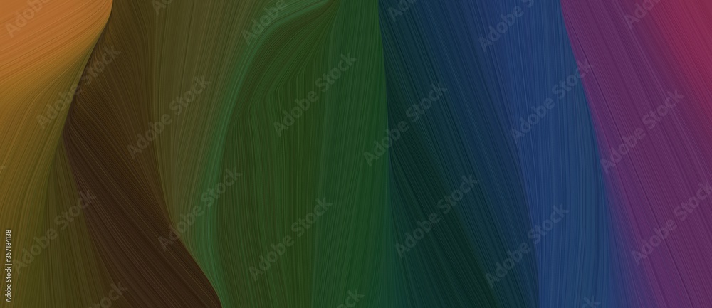 Poster beautiful wild curved speed lines background or backdrop with very dark green, dark slate gray and s