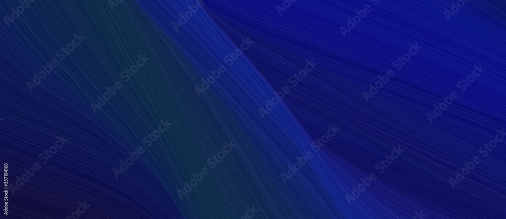 Poster beautiful dynamic curved speed lines background or backdrop with midnight blue, very dark blue and dark slate gray colors. can be used as background graphic element